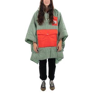 Poler Unisex Reversible Poncho in Moss/Rapids